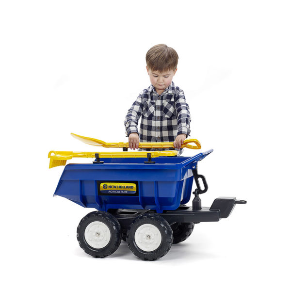 Child playing with New Holland Maxi 940NH tipper trailer