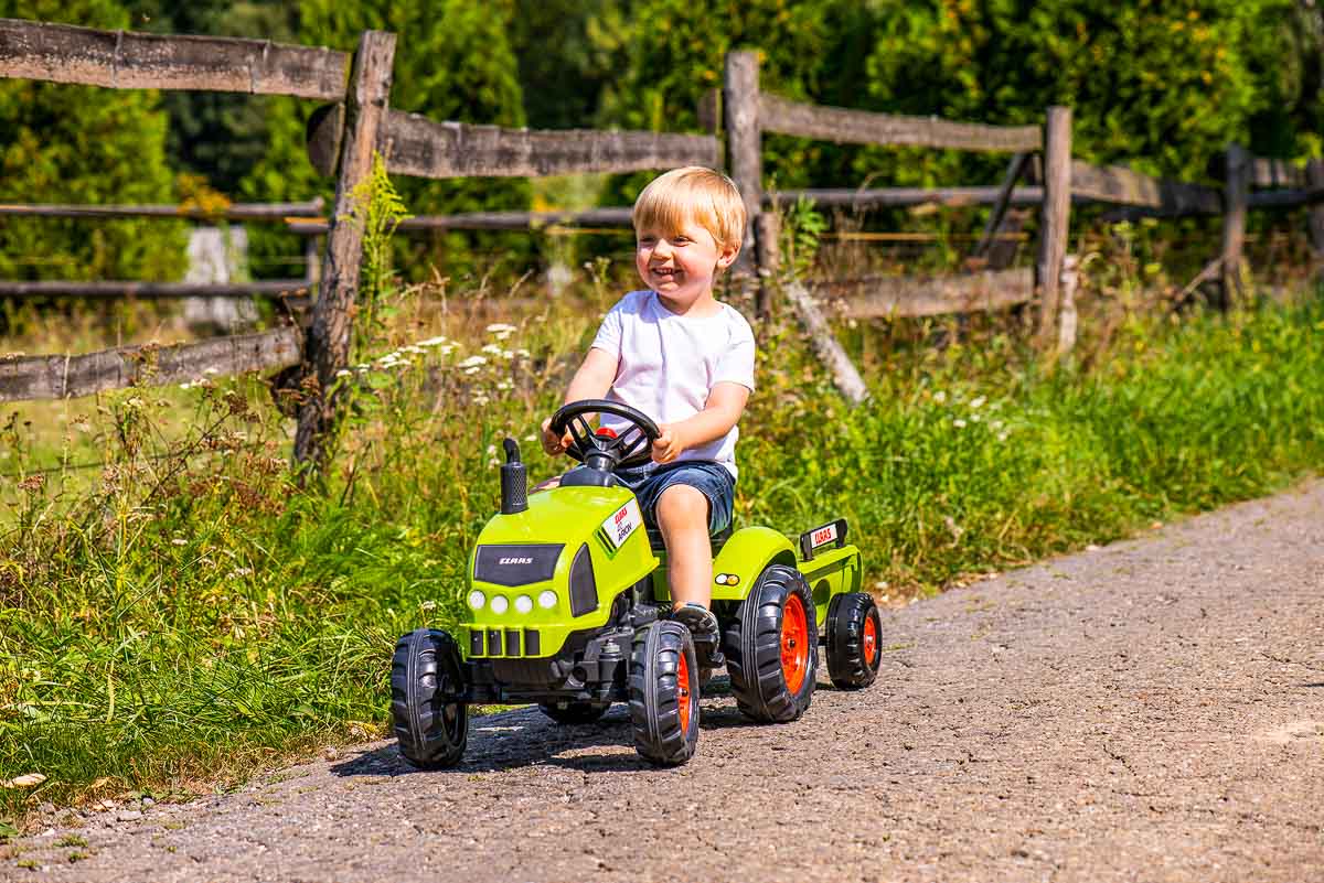 Tracteur Baby Claas avec remorque Falk : King Jouet, Porteurs & Jouets à  bascules Falk - Jeux d'éveil