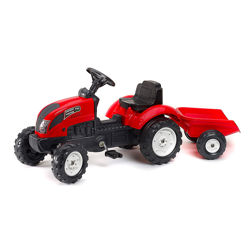 Traktor Garden Master in rot mit Anhänger