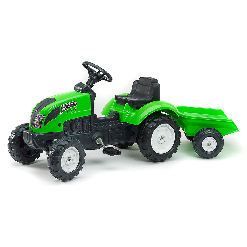 Falk 2041C Traktor Anhänger Kinderfahrzeuge Spielzeug Sport Garten grün Räder 
