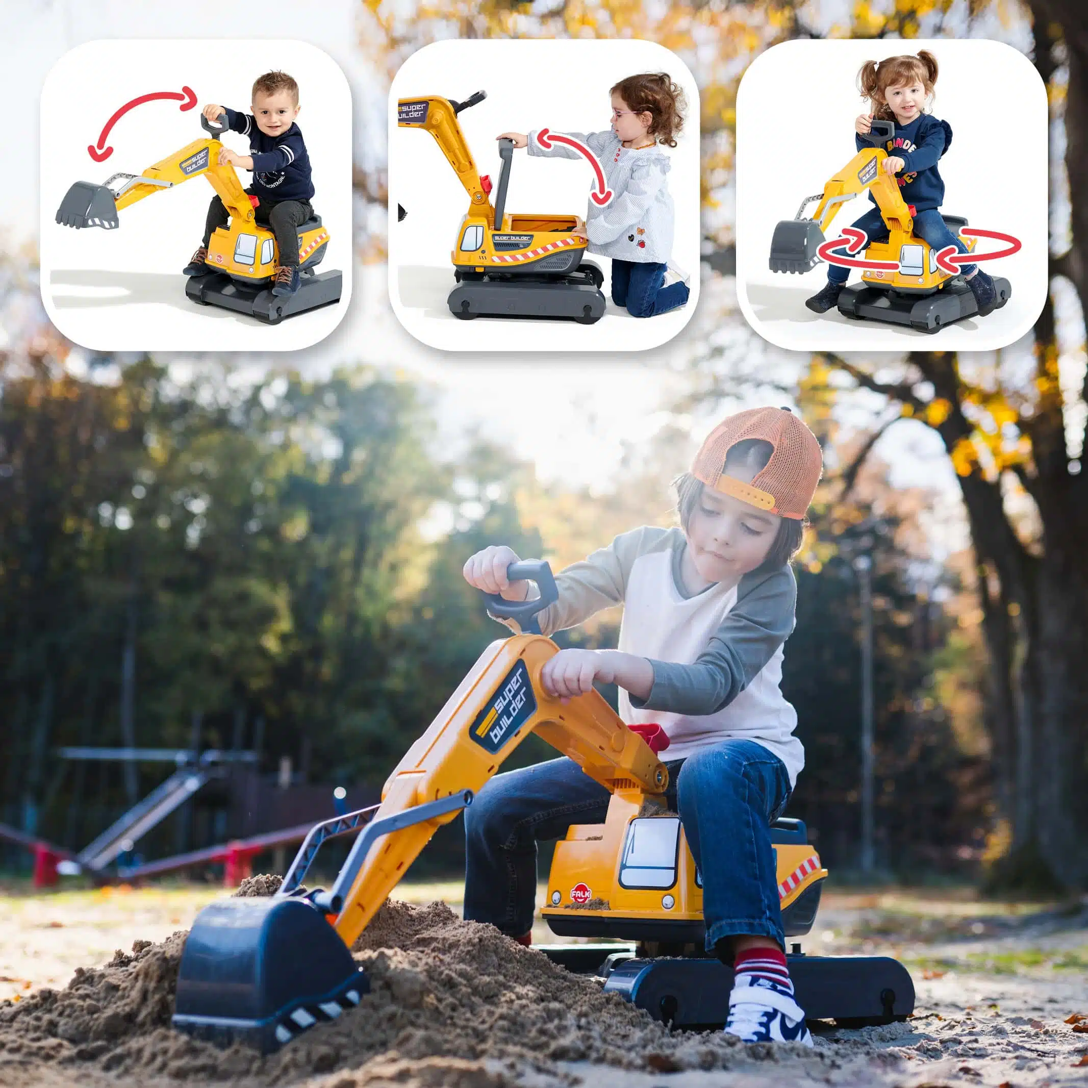 Fonctions - Enfant sur Pelleteuse Super builder