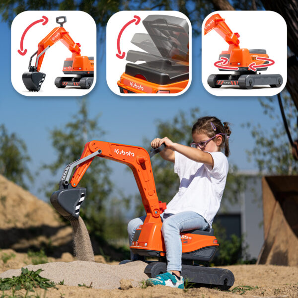 Fonctions - Enfant sur Pelleteuse Kubota