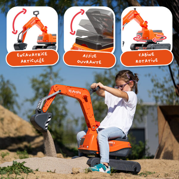 Enfant sur Pelleteuse Kubota