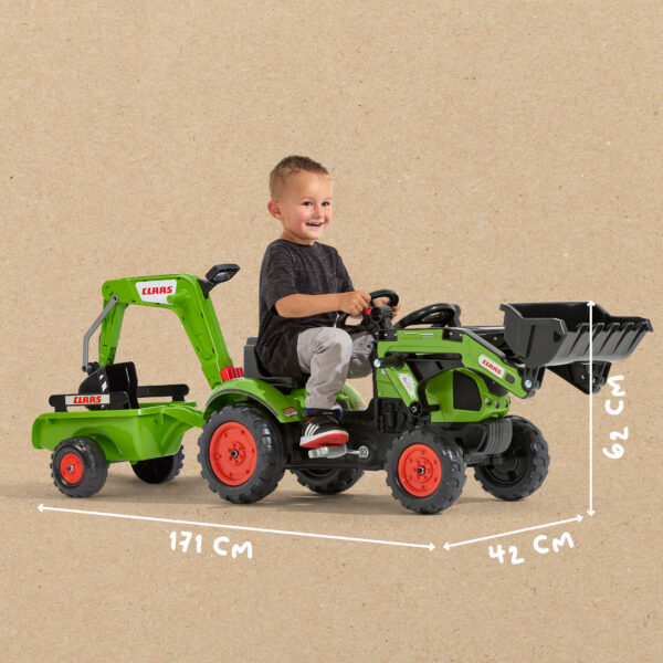 Enfant sur tractopelle Claas