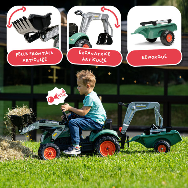 Enfant sur Tractopelle Farm Lander