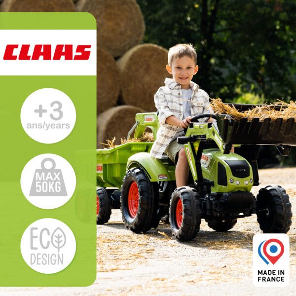 Enfant sur Maxi Tractopelle Claas