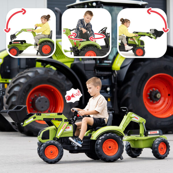 Fonctions - Enfant sur tractopelle Claas