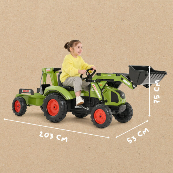 Enfant sur tractopelle Claas