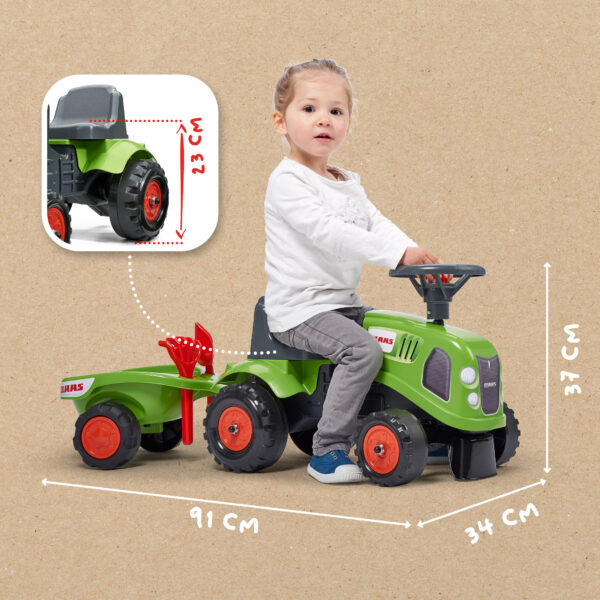 Dimensions - Enfant sur porteur tracteur Claas