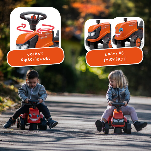 Enfant sur porteur tracteur Kubota