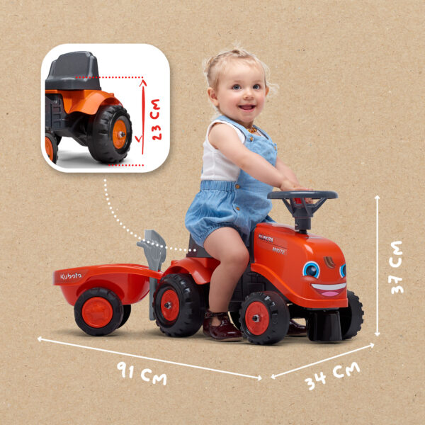 Dimensions - Enfant sur porteur tracteur Kubota