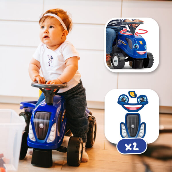 Fonctions - Enfant sur Porteur New Holland avec remorque