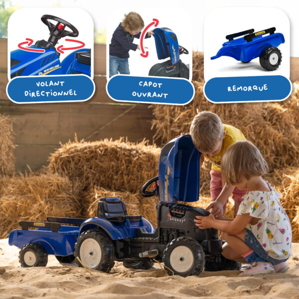 Enfants avec Tracteur New Holland