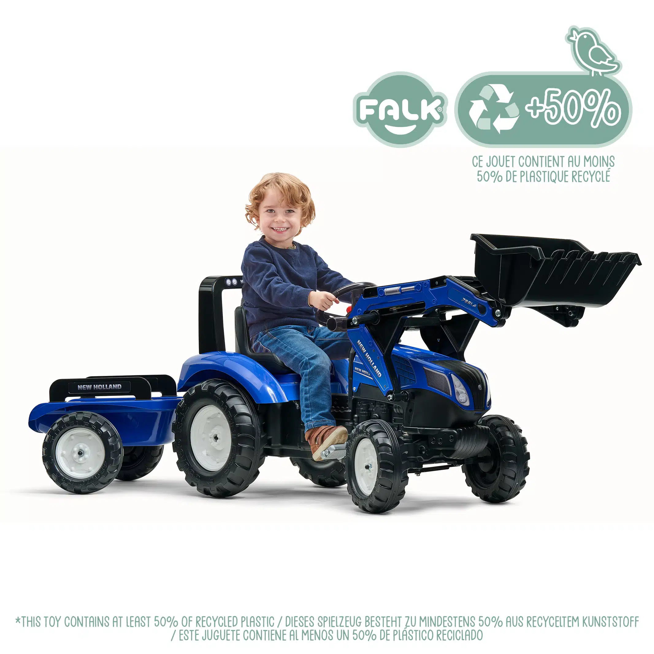 Enfant sur Tractopelle New Holland