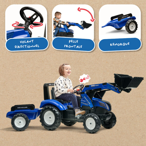 Enfant sur Tractopelle New Holland