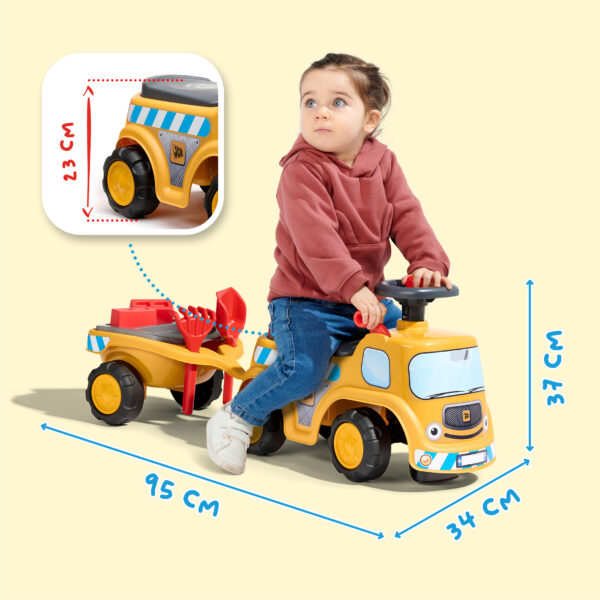 Dimensions - Enfant sur porteur camion JCB