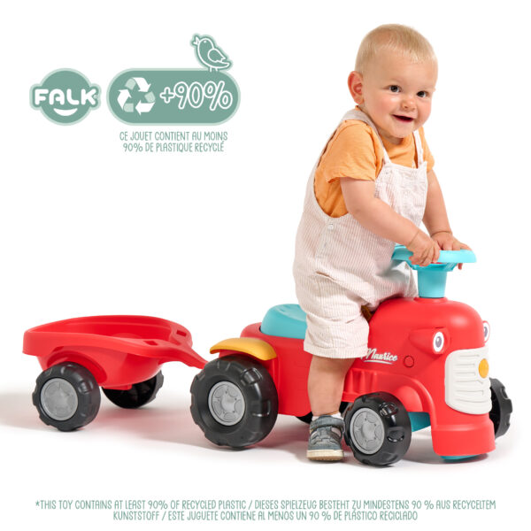 Enfant sur porteur tracteur Maurice