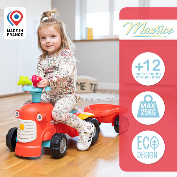 Enfant sur porteur tracteur Maurice