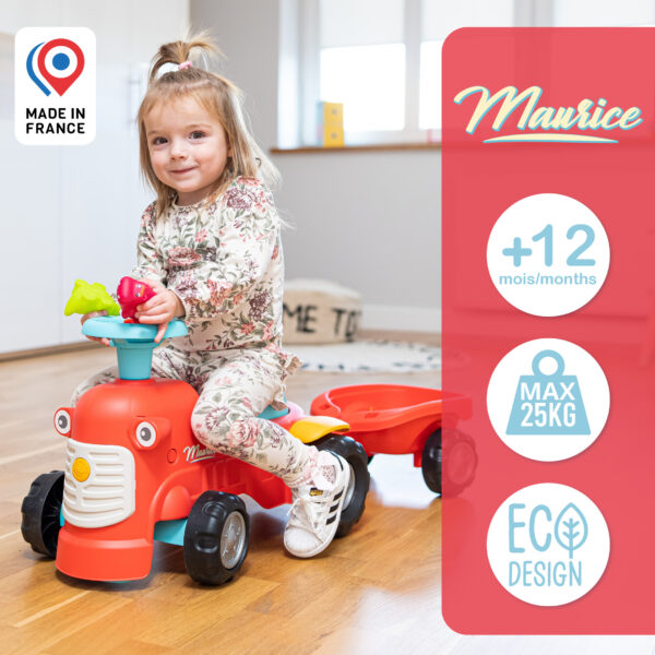 Enfant sur porteur tracteur Maurice