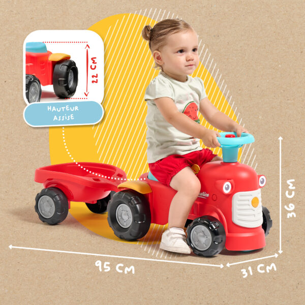 Dimensions - Enfant sur porteur tracteur Maurice