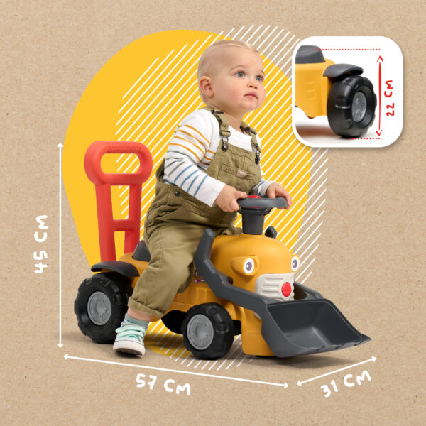 Dimensions -Enfant sur porteur tracteur Marcel