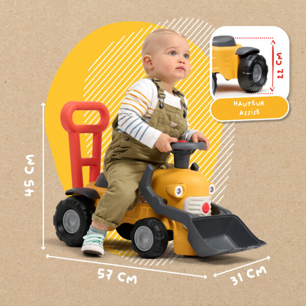 Dimensions - Enfant sur porteur tracteur Marcel