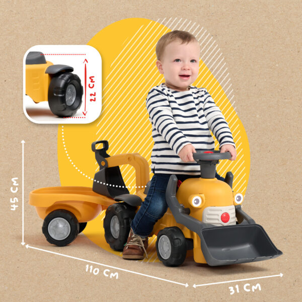 Dimensions - Enfant sur porteur tracteur Marcel
