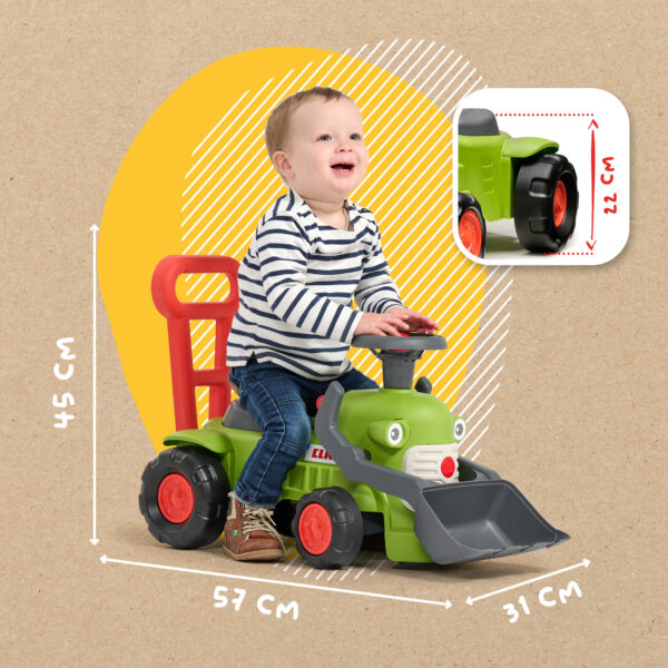 Dimensions - Enfant sur porteur tracteur Claas