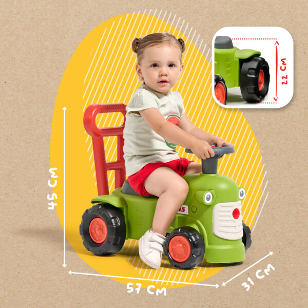 Dimensions - Enfant sur porteur tracteur Claas