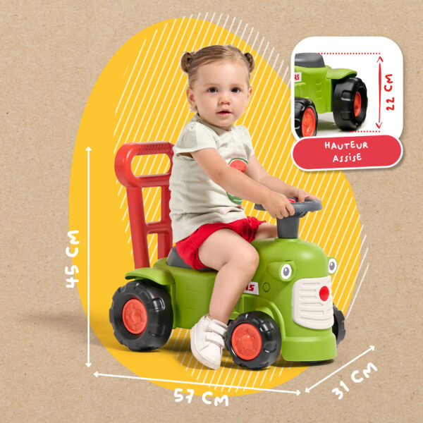 Dimensions - Enfant sur porteur tracteur Claas