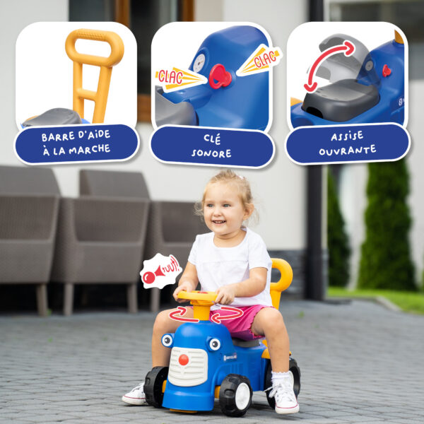 Enfant sur porteur tracteur Kubota