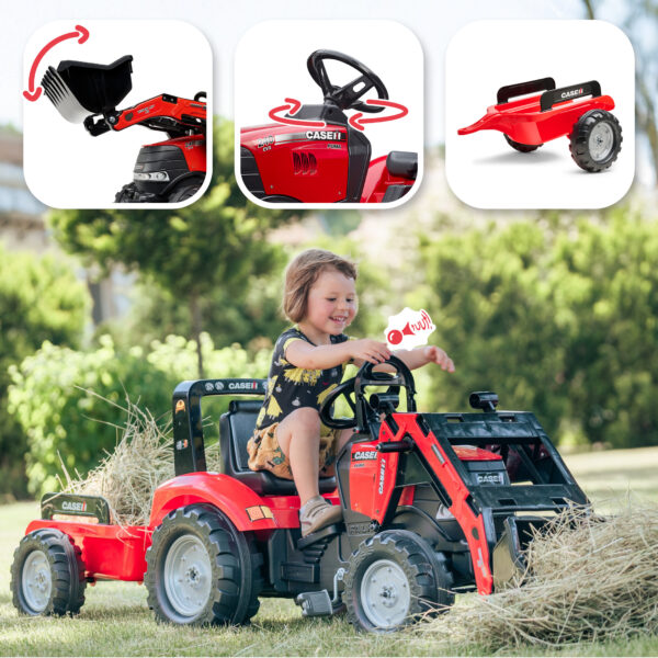 Fonctions - Enfant sur tractopelle Case IH