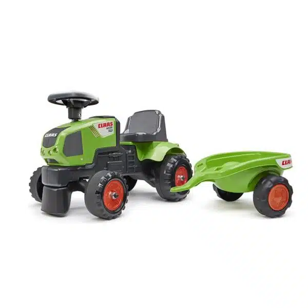 Falk Tracteur à Pédales Kubota M7171 Avec Remorque – Jouet Extérieur Dès 2 Ans – Volant Directionnel Et Klaxon – Fabriqué En France – Rouge/Orange