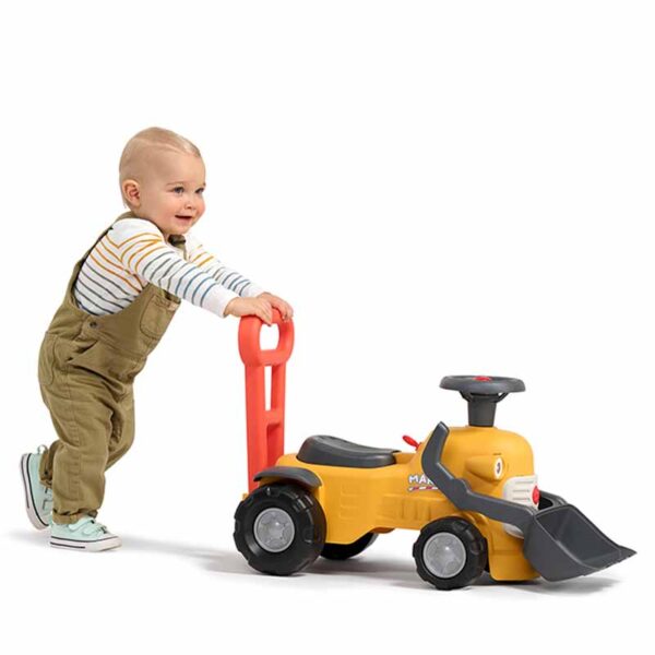 Boy with Ride-on Tractor Maurice with front shovel