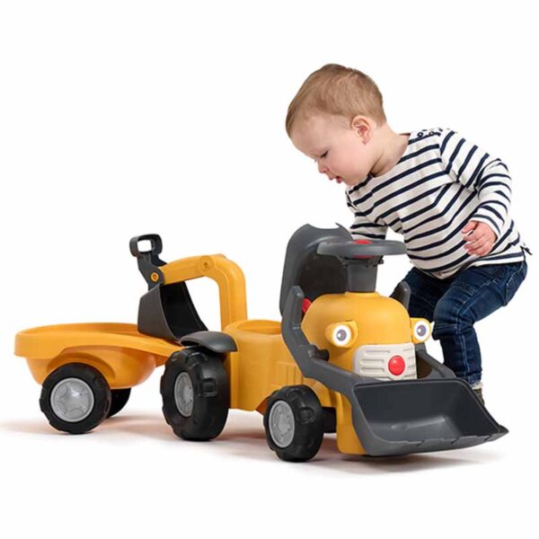 Boy on Ride-on Tractor Maurice with front shovel