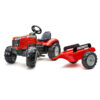 Tractor rojo de pedales Massey Ferguson S8740 con remolque