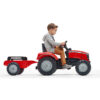 Tractor rojo de pedales Massey Ferguson S8740 con remolque - Imagen 4