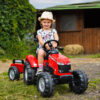 Tractor rojo de pedales Massey Ferguson S8740 con remolque - Imagen 6