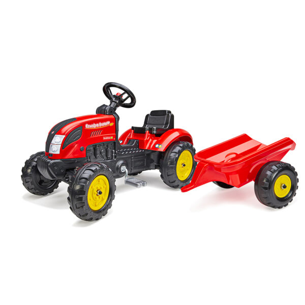 Country Farmer tractor with trailer - Red