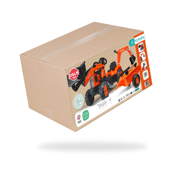 Packaging Tractopelle Kubota avec excavatrice et remorque