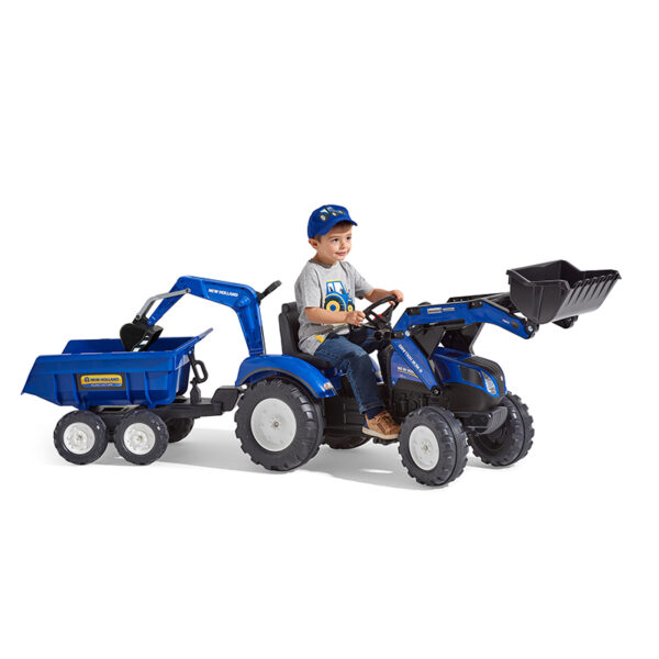 Kid on Backhoe loader New Holland 3090W