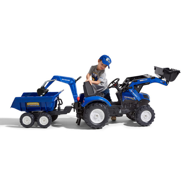 Kid on Backhoe loader New Holland 3090W