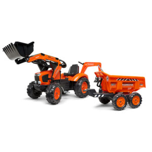 Tractopelle Kubota avec excavatrice et remorque basculante Maxi