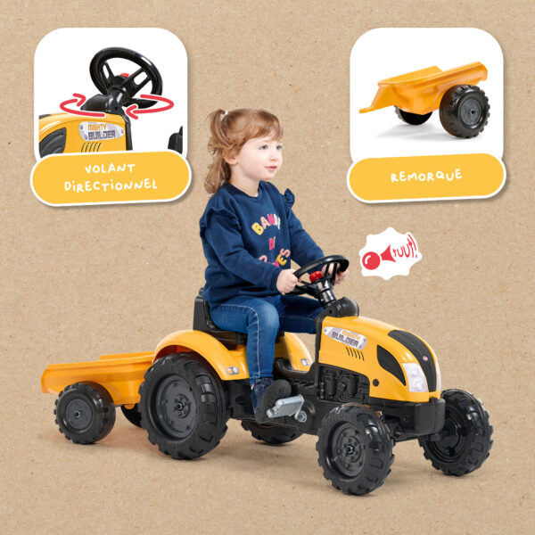 Enfant sur tracteur Mighty Builder