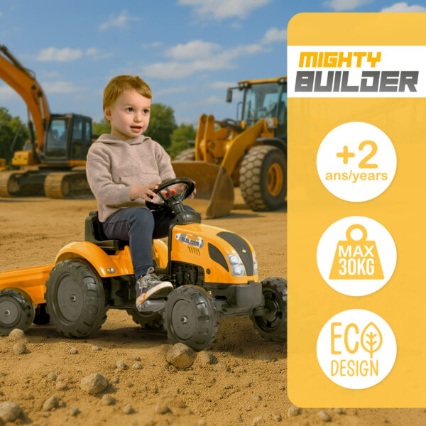 Enfant sur tracteur Mighty Builder