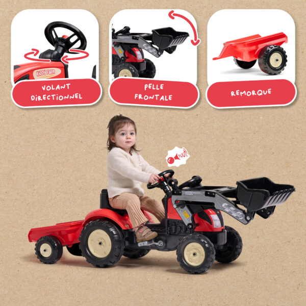 Tractopelle à pédales Kiddy Farm – Image 3