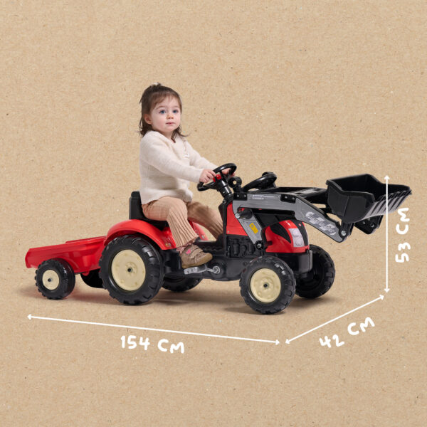 Enfant sur tractopelle à pédales Kiddy Farm