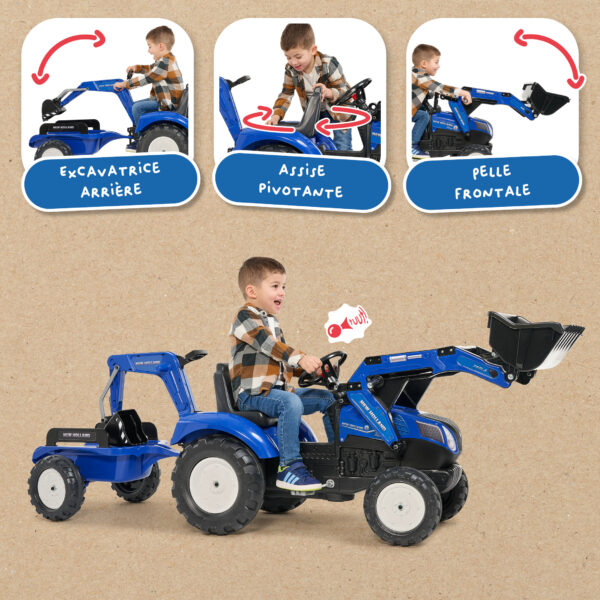 Enfant sur tractopelle New Holland