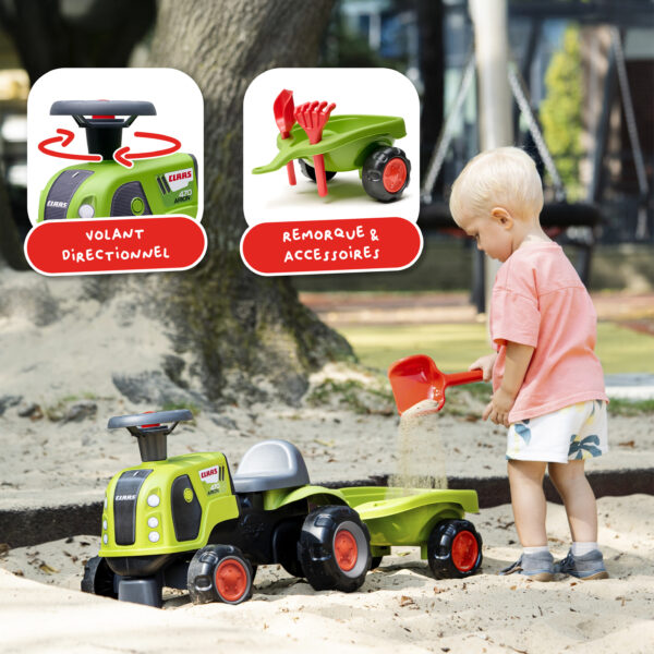 Enfant avec porteur tracteur Claas