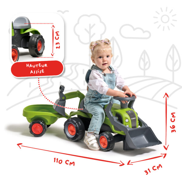 Fille sur Porteur tracteur Claas